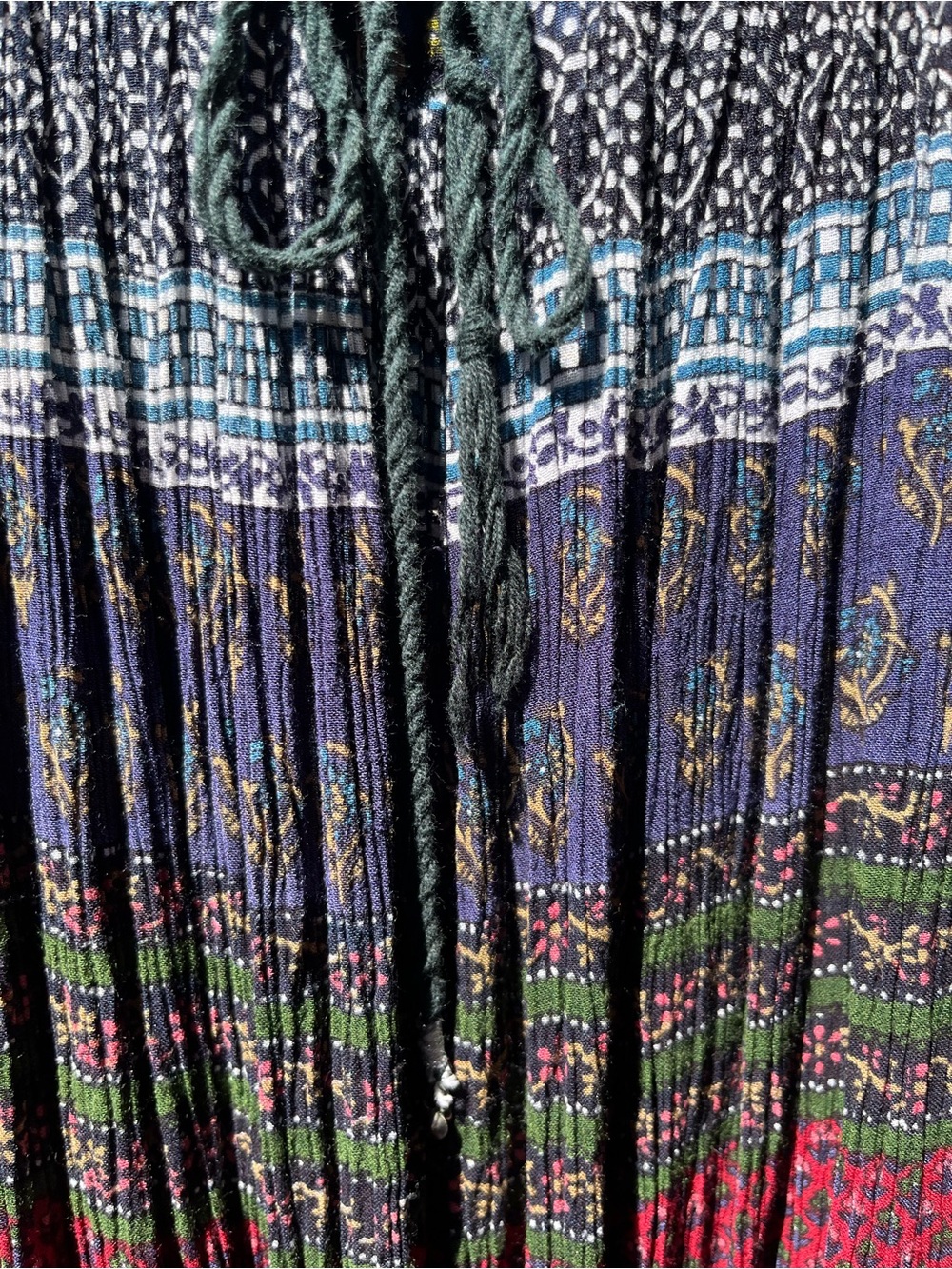 90s/Y2K Vintage Bohemian Print Full and Flowy Maxi Peasant Skirt M/L Whimsigoth - Picture 9 of 9